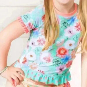 Matilda Jane Adventure Begins Riding The Waves Rash Guard Swim Top Size 6